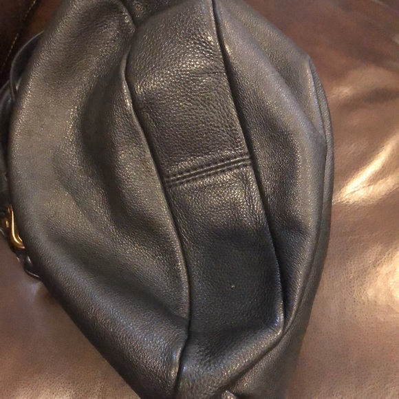 MARC JACOBS Black Tumbled Leather Top Handle Crossbody Women’s Workwear Satchel - Picture 6 of 17